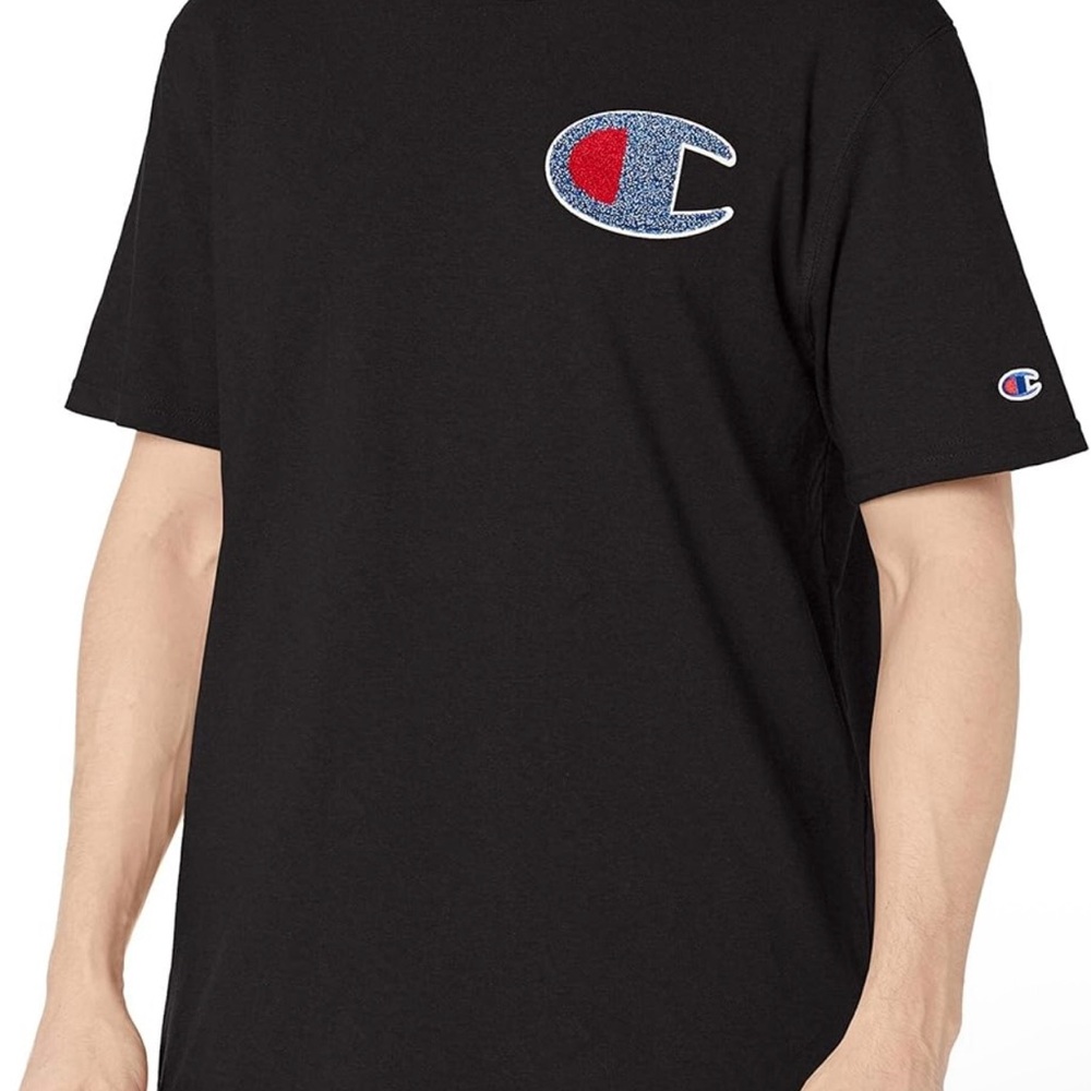 NWT Champion Black Short Sleeve Tee Iconic Logo Size Small